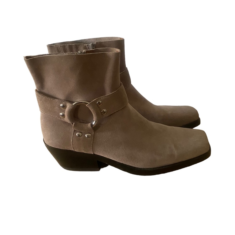 JEFFREY CAMPBELL FREE PEOPLE BEIGE SUEDE FAIRFAX WESTERN BOOTS